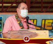 EVSU President Dr. Dennis C. de Paz visits Tanauan Campus today for the Turn-Over Ceremony of the 2-storey, 4-classroom building