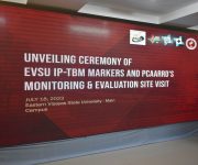 PCAARD unveils EVSU-IP-TBM Marker; monitors project site